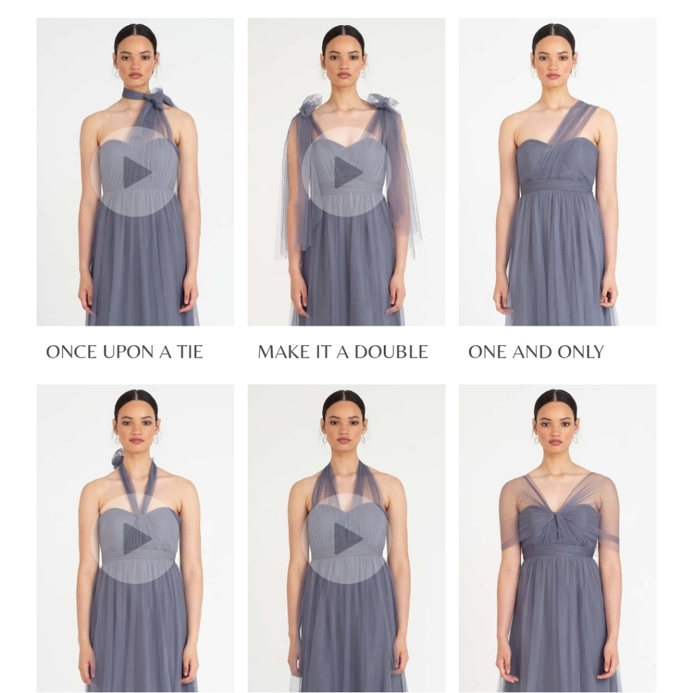 Jenny Yoo Annabelle Vintage Lavender Gray Mayan Blue Tulle Sheer Gown Maxi 14